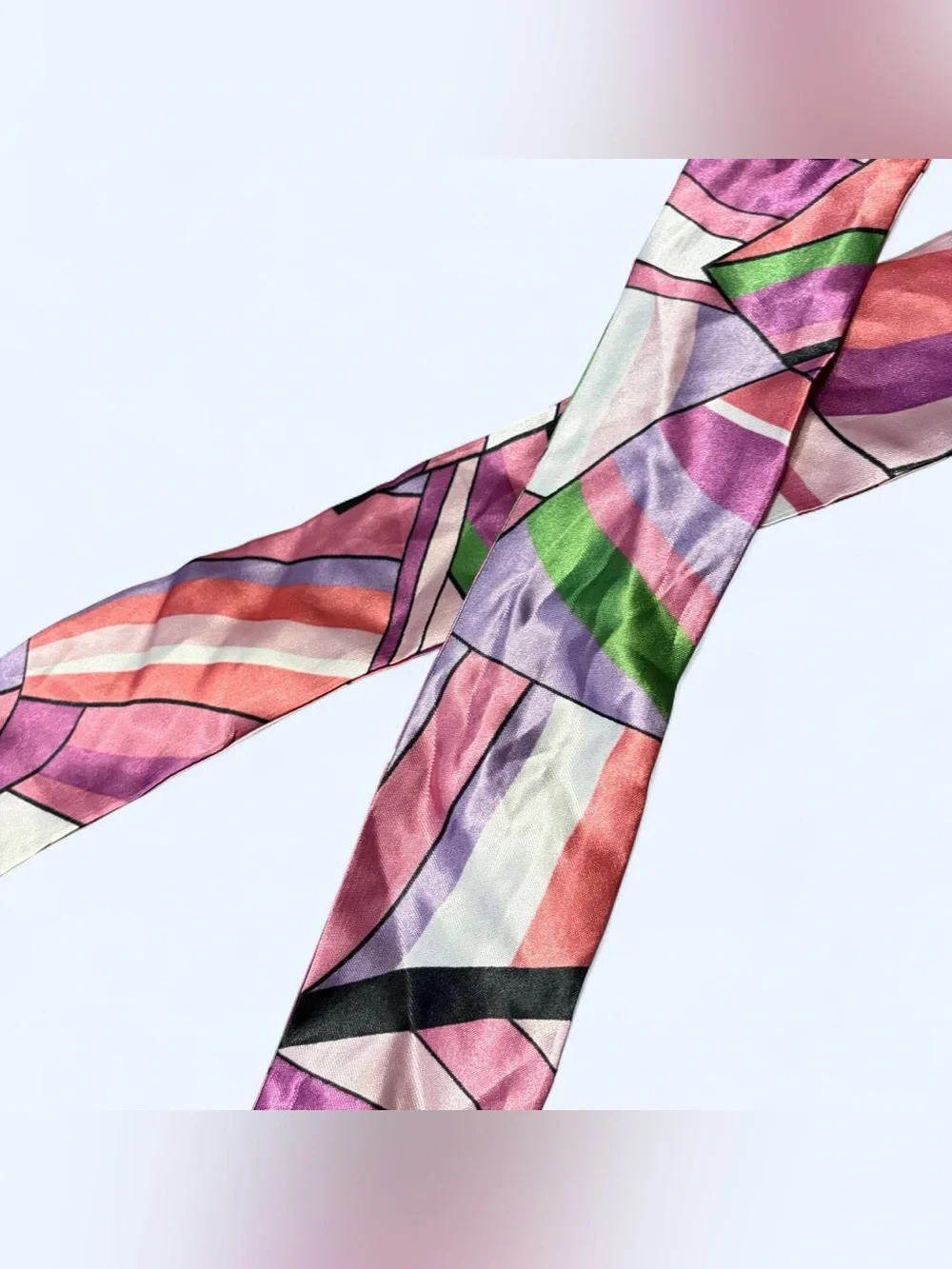 Y2K Pink Satin Scarf Belt!